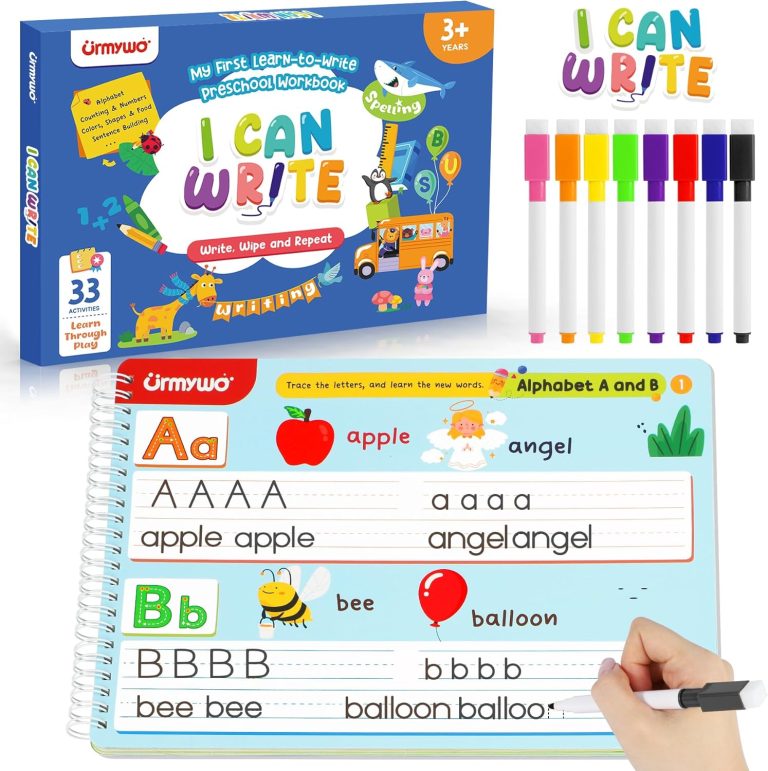 Preschool Learning Activities Kindergarten Books – Learning Educational Toys Tracing Books – I Can Write Handwriting Practice Activity Book, Travel Toys Christmas Birthday Gifts for Kids Ages 3-6
