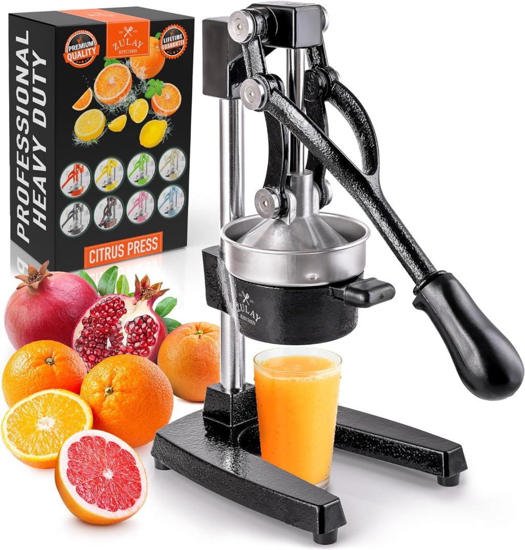 Zulay Kitchen Cast-Iron Orange Juice Squeezer – Heavy-Duty, Easy-to-Clean, Professional Citrus Juicer – Durable Stainless Steel Lemon Squeezer – Sturdy Manual Citrus Press & Orange Squeezer (Black) Zulay Kitchen Cast-Iron Orange Juice Squeezer – Heavy-Duty, Easy-to-Clean, Professional Citrus Juicer – Durable Stainless Steel Lemon Squeezer – Sturdy Manual Citrus Press & Orange Squeezer (Black)