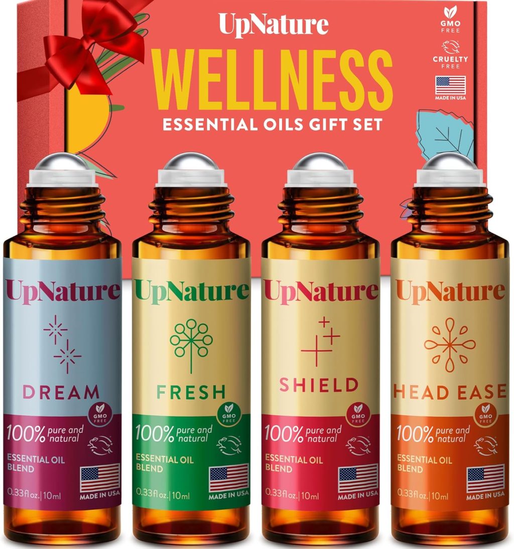 UpNature Wellness Essential Oil Roll On Gift Set – Relaxation Gifts for Women & Men – Head Comfort, Mood Booster, and Restful Sleep – Great Stocking Stuffer & Gift for Mom UpNature Wellness Essential Oil Roll On Gift Set – Relaxation Gifts for Women & Men – Head Comfort, Mood Booster, and Restful Sleep – Great Stocking Stuffer & Gift for Mom
