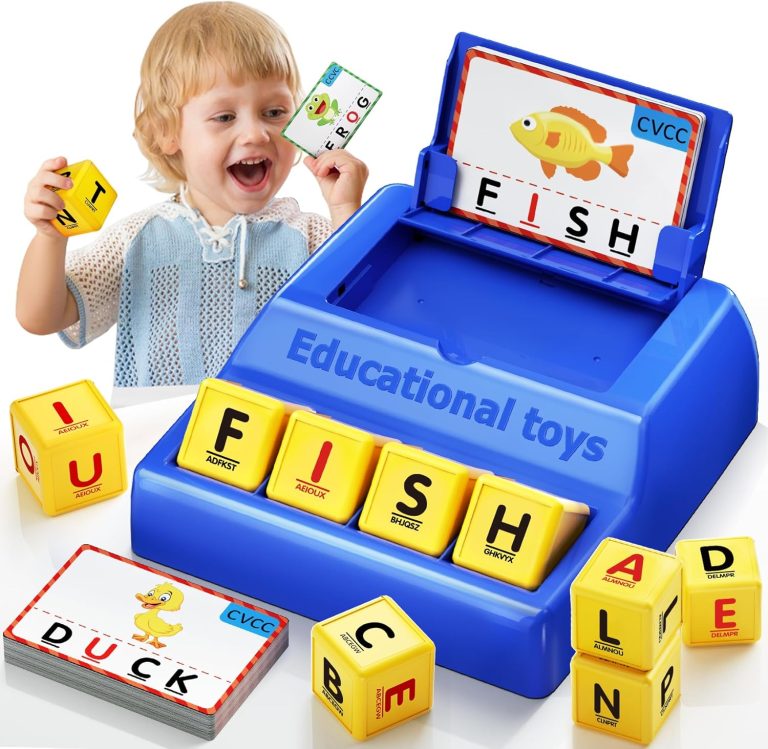 Learning Educational Toys for 3 4 5 6 7 8 Year Old Boys Girls, Matching Letter Game for Kids Toys Ages 3-8, Montessori Toys for Kids Christmas Birthday Gifts Halloween Easter (Blue)