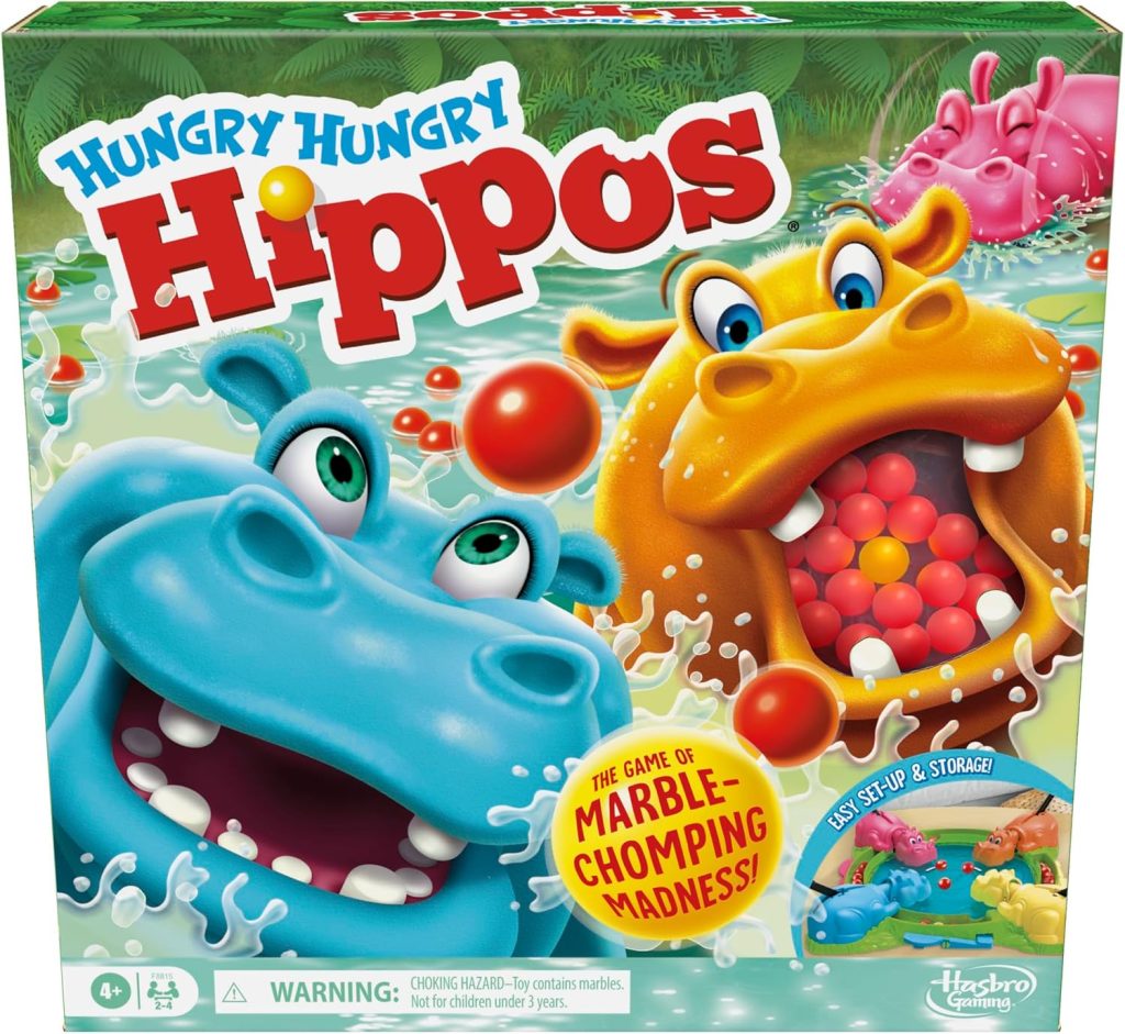 Hungry Hungry Hippos Game for Preschoolers | Instant Marble Relaunch, Easy Set-Up & Storage| Ages 4 and Up | 2 to 4 Players | Kids Games Hungry Hungry Hippos Game for Preschoolers | Instant Marble Relaunch, Easy Set-Up & Storage| Ages 4 and Up | 2 to 4 Players | Kids Games