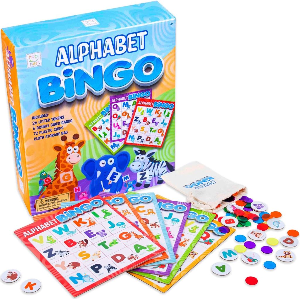 Hapinest Alphabet Bingo ABC Letter Preschool Learning Board Game for Toddlers and Kids Hapinest Alphabet Bingo ABC Letter Preschool Learning Board Game for Toddlers and Kids