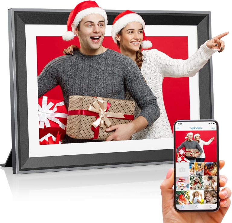 Upgraded 10 Inch WiFi Digital Photo Frame 16GB Smart Electronic Picture Frame with HD IPS Touch Screen | Auto-Rotate | Slideshow | Real-Time APP Upload | Easy Setup | Perfect Christmas Birthday Gift