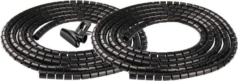 Cable Sleeve Organizer 19.7ft Cord Wire Wrap Coiled Tube Sleeve Cable Management Sleeve for Home Office PC TV Black
