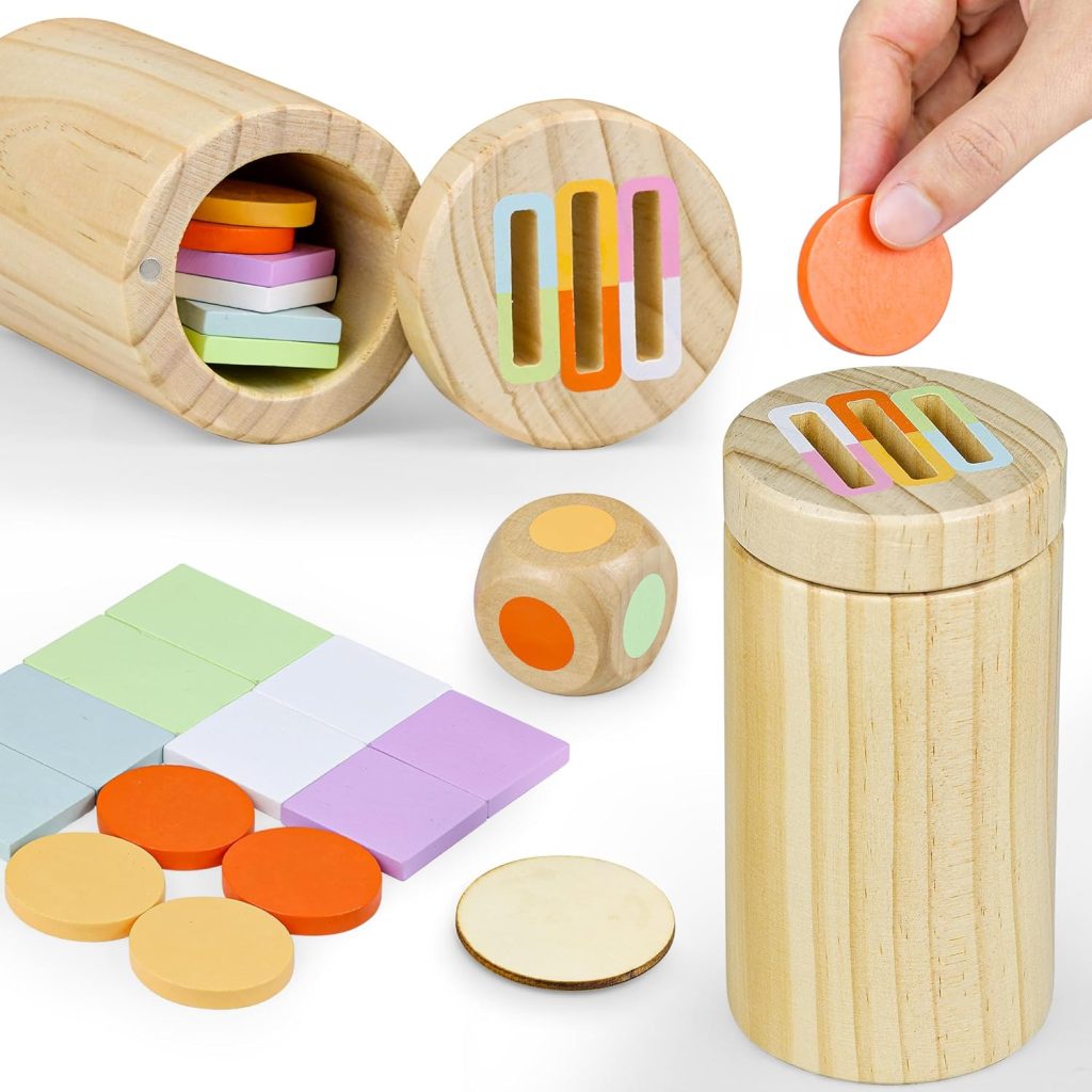 Montessori Toys for 1-3 Year Old, Color Sorting Sensory Developmental Wooden Toddlers Toys, 18 Month Old Travel Educational Infants Toys for Kids, Fine Motor Busy Board Game Boys Girls Baby Montessori Toys for 1-3 Year Old, Color Sorting Sensory Developmental Wooden Toddlers Toys, 18 Month Old Travel Educational Infants Toys for Kids, Fine Motor Busy Board Game Boys Girls Baby