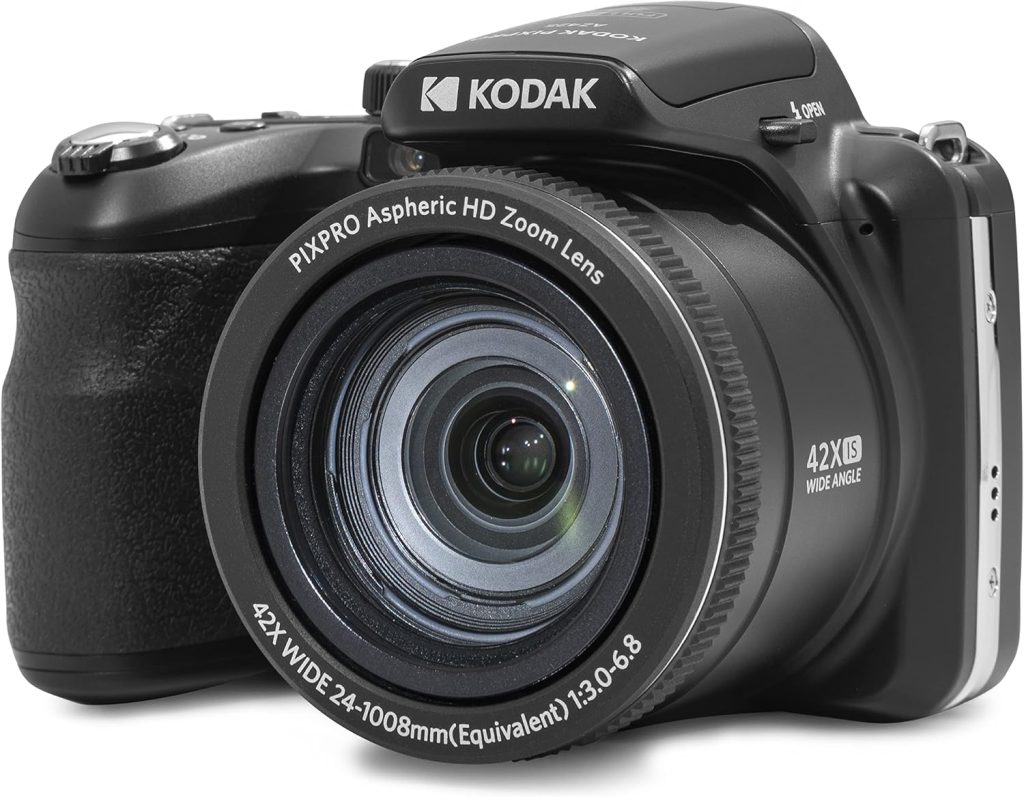 KODAK PIXPRO AZ425-BK 20MP Digital Camera 42X Optical Zoom 24mm Wide Angle Lens 1080P Full HD Video Optical Image Stabilization Li-Ion Battery 3″ LCD Vlogging Camera (Black) KODAK PIXPRO AZ425-BK 20MP Digital Camera 42X Optical Zoom 24mm Wide Angle Lens 1080P Full HD Video Optical Image Stabilization Li-Ion Battery 3″ LCD Vlogging Camera (Black)