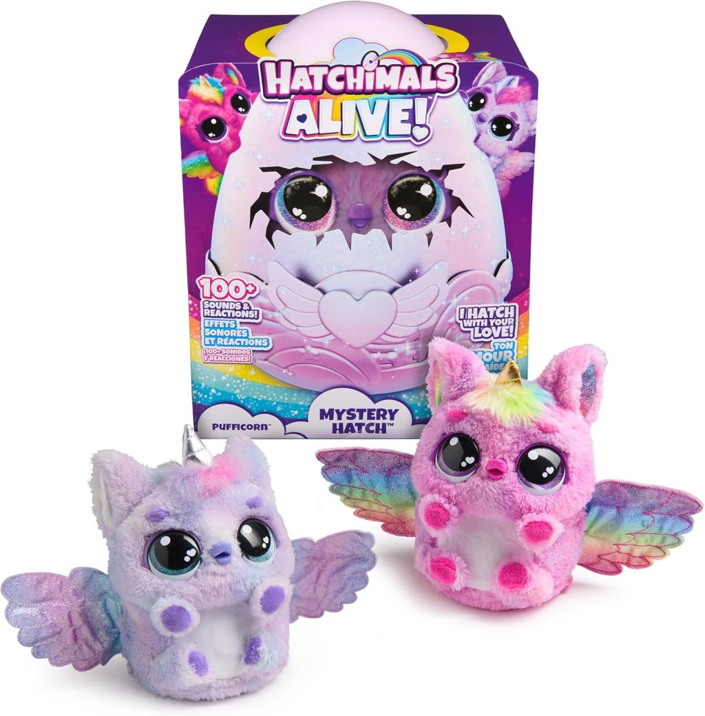 Hatchimals Alive, Mystery Hatch Pufficorn, Surprise Interactive Toy & Egg with Mist, Lights & Sounds (Styles May Vary), Kids Toys for Girls & Boys Hatchimals Alive, Mystery Hatch Pufficorn, Surprise Interactive Toy & Egg with Mist, Lights & Sounds (Styles May Vary), Kids Toys for Girls & Boys