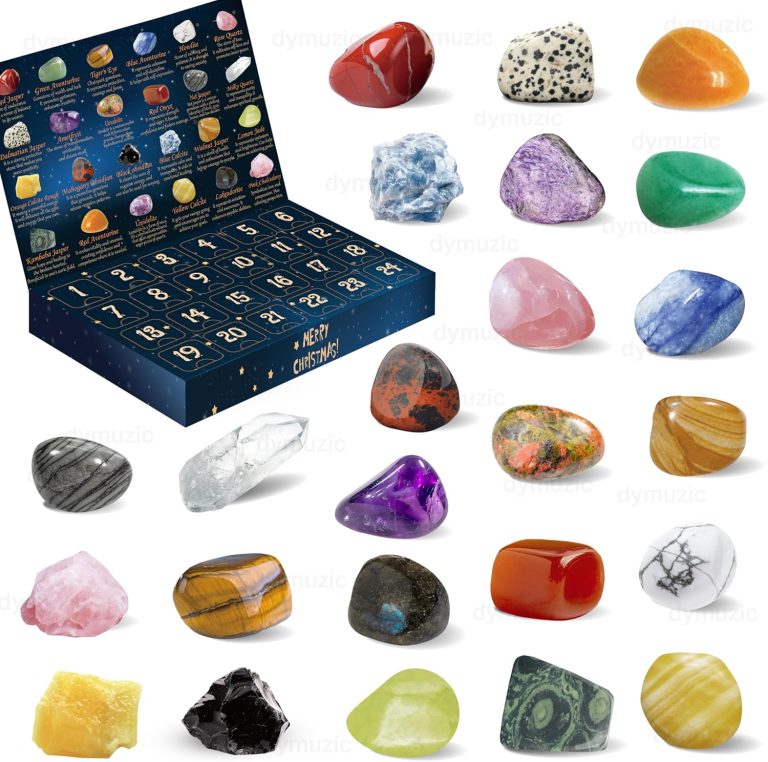 Crystal Advent Calendar 2024, 24 Kinds of Crystals and Geographic Gemstone Rock Advent Calendar 2024 Adult, Kids, Boys, Girls, Teen Girls, Women Healing Crystal Christmas Advent Calendar