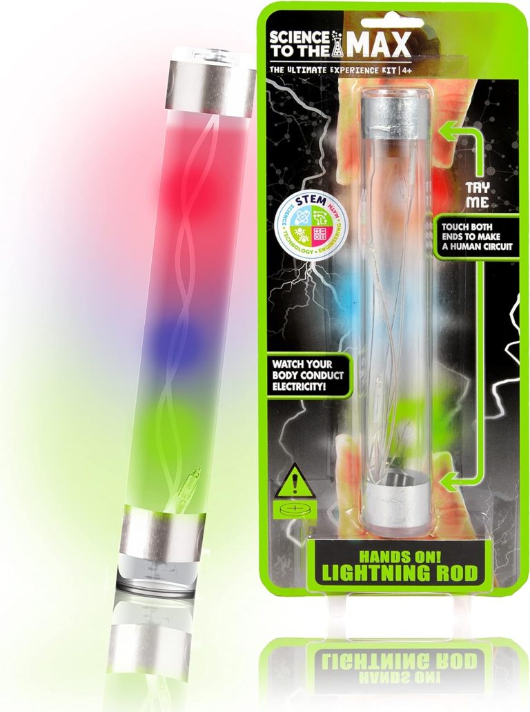 Hands On Lightning Rod – Educational Science Toys for Boys and Girls – Learn Science of Electricity and Circuits – Human Electricity Conductor