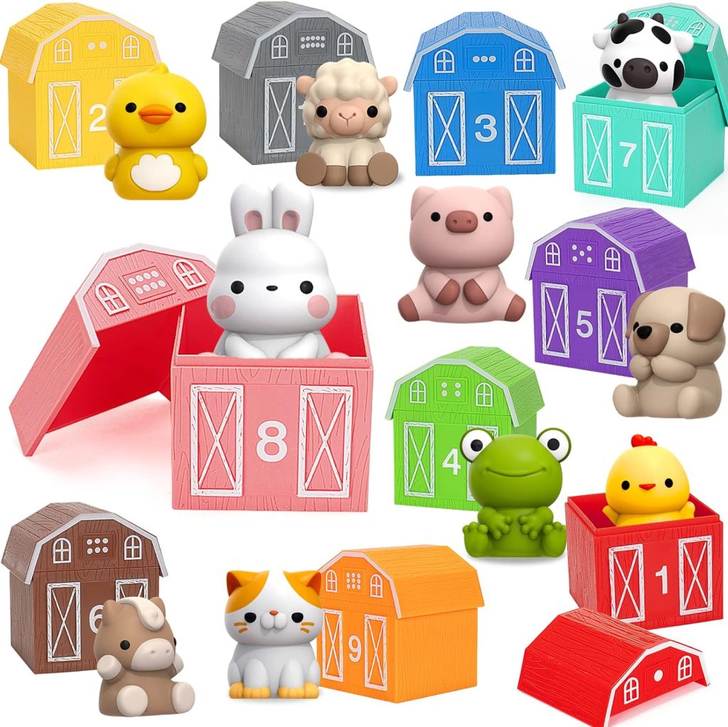 Learning Toys for 1,2,3 Year Old Toddlers, 20Pcs Farm Animals Toys Montessori Counting, Matching & Sorting Fine Motor Games, Christmas Birthday Easter Gift for Baby Boys Girls Age 12-18 Months Learning Toys for 1,2,3 Year Old Toddlers, 20Pcs Farm Animals Toys Montessori Counting, Matching & Sorting Fine Motor Games, Christmas Birthday Easter Gift for Baby Boys Girls Age 12-18 Months