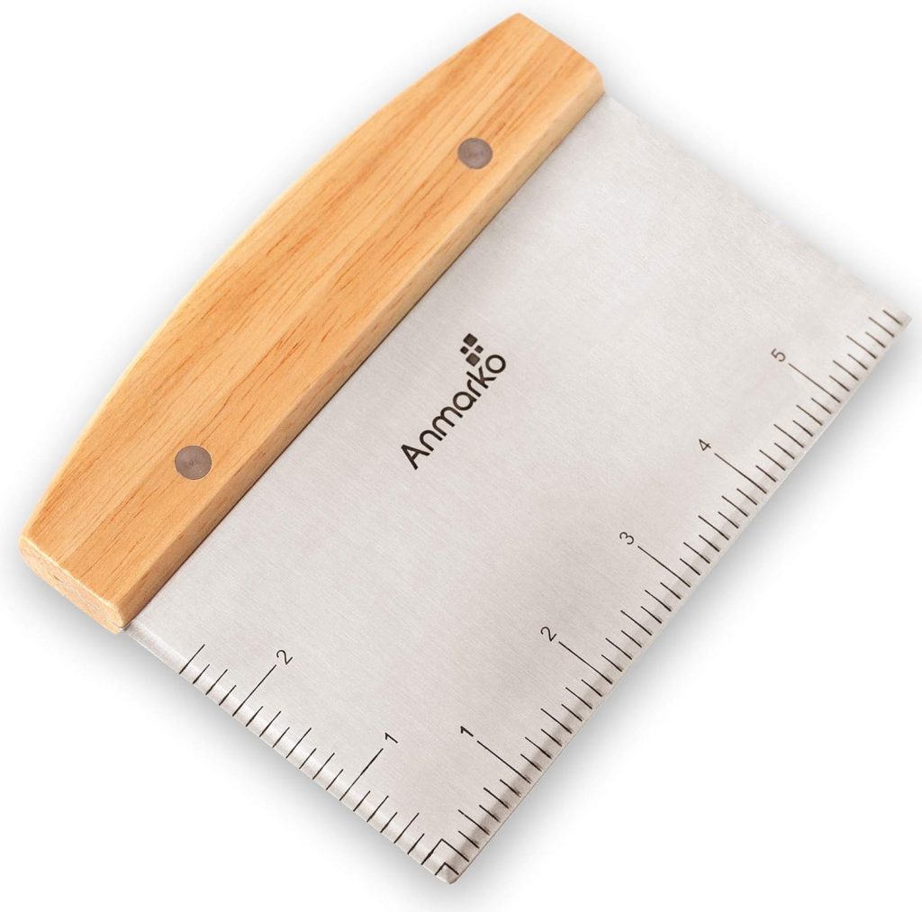 Dough Cutter for Bread and Pizza Dough – Stainless Steel Metal Griddle Scraper Chopper – Multipurpose Bench Scraper Kitchen Utensil for Flat Top Griddle – Commercial Quality Dough Cutter for Bread and Pizza Dough – Stainless Steel Metal Griddle Scraper Chopper – Multipurpose Bench Scraper Kitchen Utensil for Flat Top Griddle – Commercial Quality