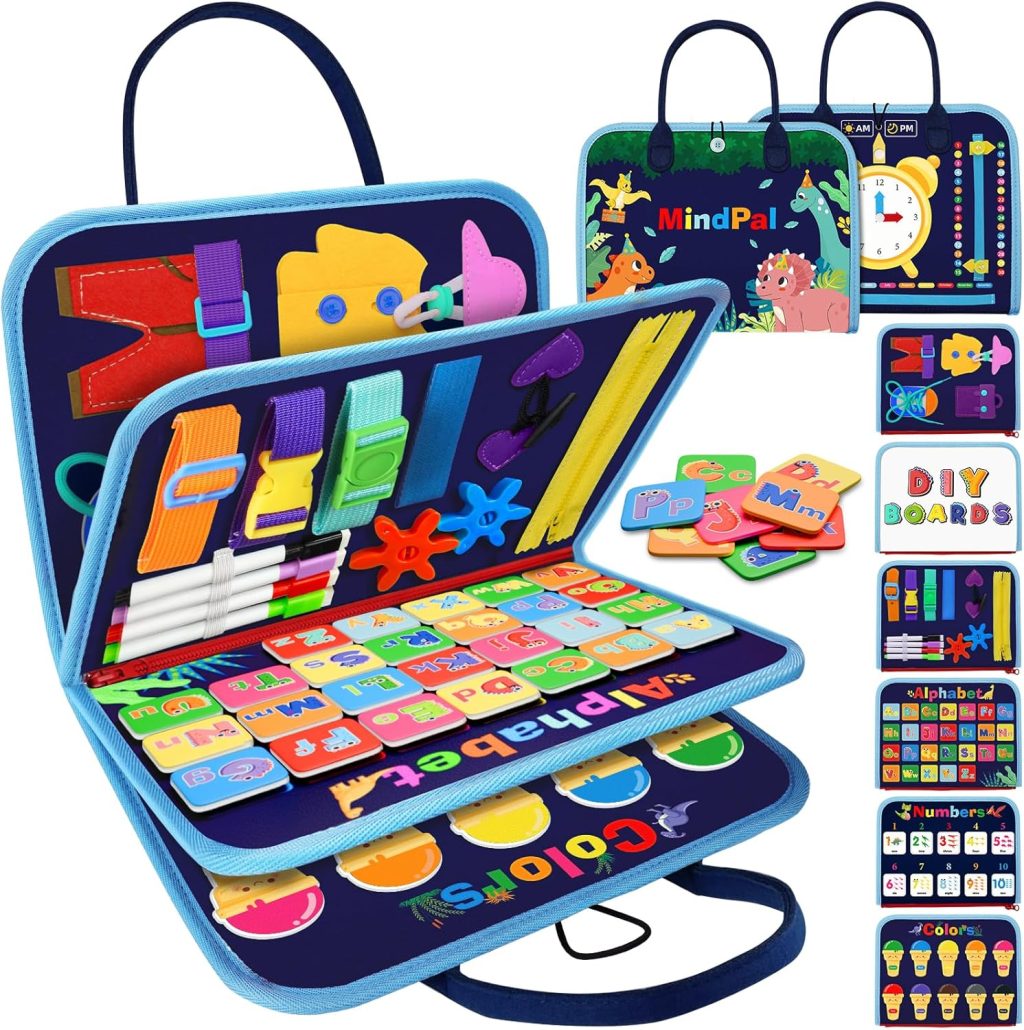 Busy Board, Montessori Toy for Over 3 Year Old, Toddlers Educational Activity Developing Sensory Board for Fine Basic Dress Motor Skills, Travel Toys for Plane Car, 3+ Years Boys Girls Busy Board, Montessori Toy for Over 3 Year Old, Toddlers Educational Activity Developing Sensory Board for Fine Basic Dress Motor Skills, Travel Toys for Plane Car, 3+ Years Boys Girls