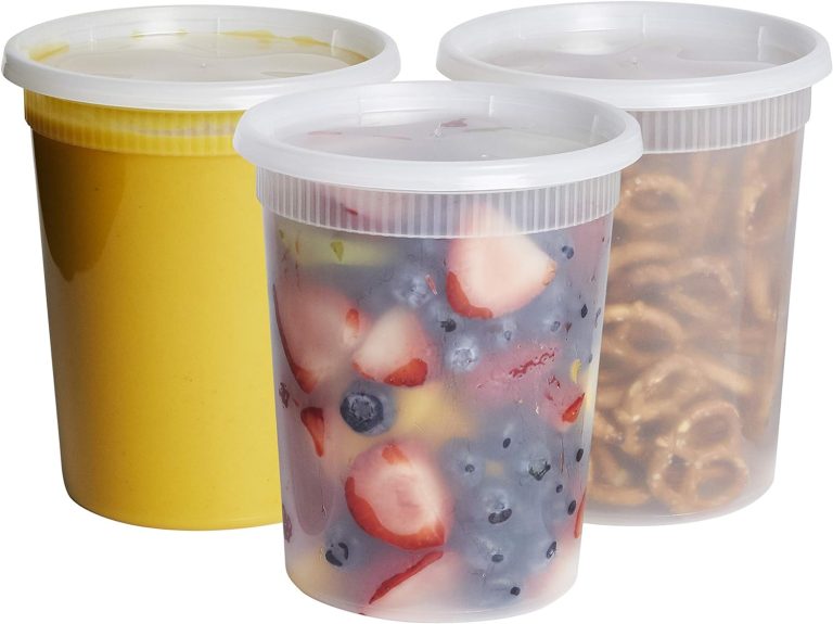 GUSTO [32 oz. – 24 Count Plastic Deli Containers with Lids – Disposable Food Storage Containers With Airtight Lids, Ideal for Soups, Stews, and Meal Prep (Formerly Comfy Package)