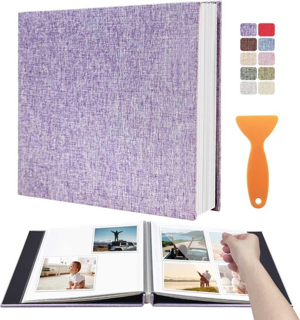 Large Photo Album Self Adhesive Scrapbook Album for 4×6 5×7 8×10 Pictures DIY Magnetic Linen Cover Album 40 Pages for Family Wedding Gifts with Metal Pen and Plastic Board Large Photo Album Self Adhesive Scrapbook Album for 4×6 5×7 8×10 Pictures DIY Magnetic Linen Cover Album 40 Pages for Family Wedding Gifts with Metal Pen and Plastic Board