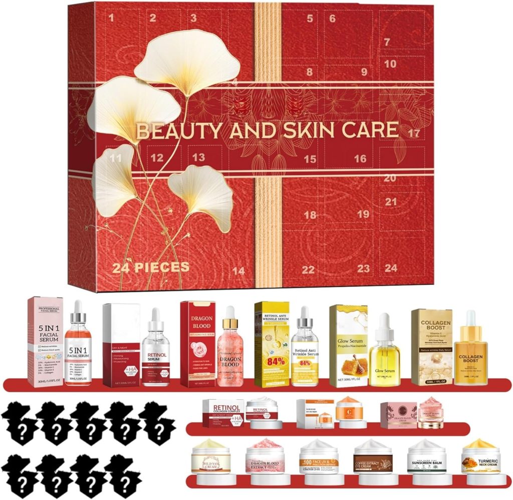 24-Piece Beauty Advent Calendar 2024, Womens Skincare Advent Calendar 2024, 24 Day Surprise Gifts for Women Girls 24-Piece Beauty Advent Calendar 2024, Womens Skincare Advent Calendar 2024, 24 Day Surprise Gifts for Women Girls