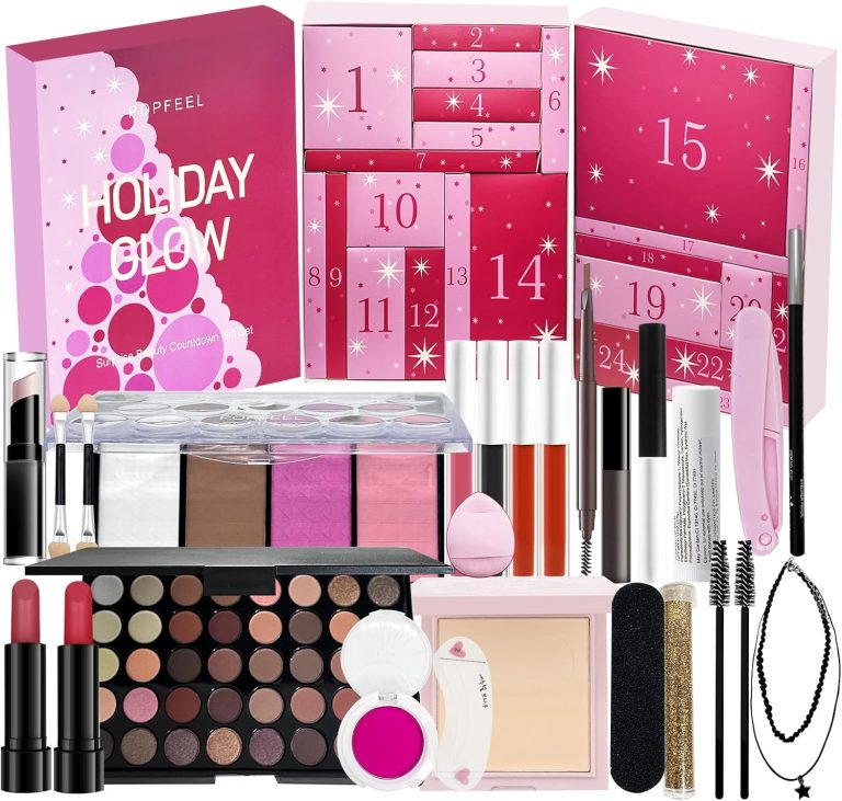Makeup Holiday Gifts Glow Makeup Advent Calendar 2024, 24 Days Countdown To Girls Christmas Gifts, Cosmetic Surprises For Women Teens Gift Set Full Kit