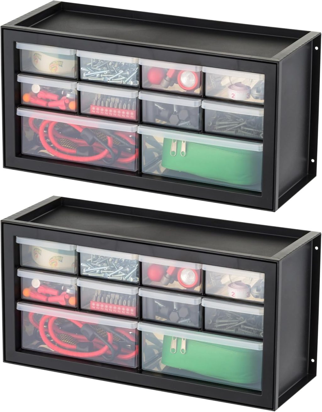 IRIS USA Screw Organizer, Hardware Storage Organizer, 10 Drawer Parts Cabinet, 2 Pack, Plastic Drawer Storage for Hardware Crafts, Small Parts, Nuts and Bolts, Tool Storage, Scrapbook Art Hobby, Black IRIS USA Screw Organizer, Hardware Storage Organizer, 10 Drawer Parts Cabinet, 2 Pack, Plastic Drawer Storage for Hardware Crafts, Small Parts, Nuts and Bolts, Tool Storage, Scrapbook Art Hobby, Black