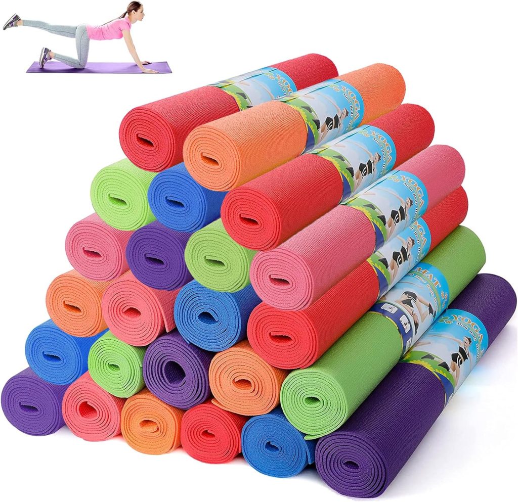 Wettarn 24 Pcs Yoga Mats Bulk Non Slip Mat for Yoga Lightweight Yoga Mats Exercise Mats for Floor Workout Yoga Mats Professional Mat for Yoga, Pilates and Floor Exercises Wettarn 24 Pcs Yoga Mats Bulk Non Slip Mat for Yoga Lightweight Yoga Mats Exercise Mats for Floor Workout Yoga Mats Professional Mat for Yoga, Pilates and Floor Exercises