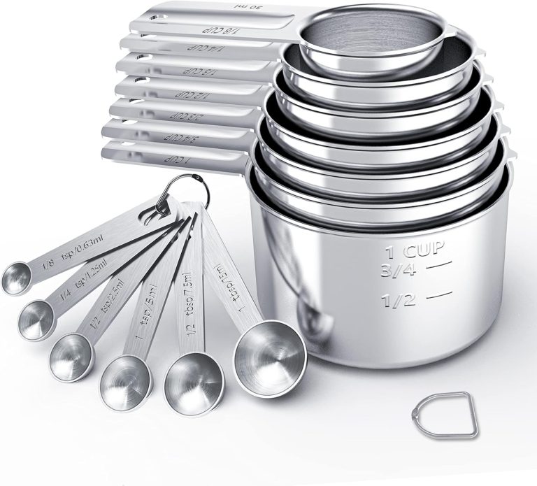 TILUCK Stainless Steel Measuring Cups & Spoons Set, Cups and Spoons,Kitchen Gadgets for Cooking & Baking (XX-Large)