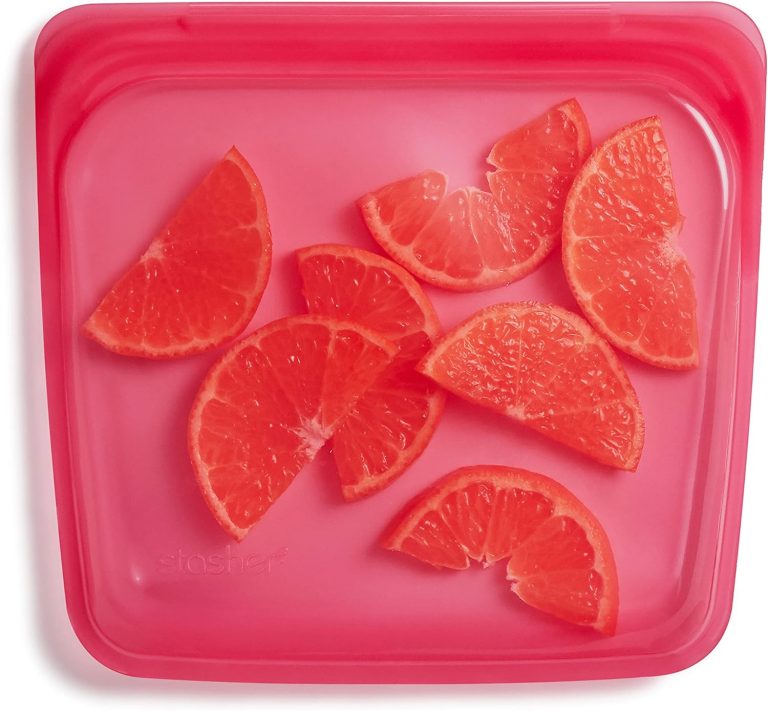 Stasher Platinum Silicone Food Grade Reusable Storage Bag, Raspberry (Sandwich) | Reduce Single-Use Plastic | Cook, Store, Sous Vide, or Freeze | Leakproof, Dishwasher-Safe, Eco-friendly | 28 Oz