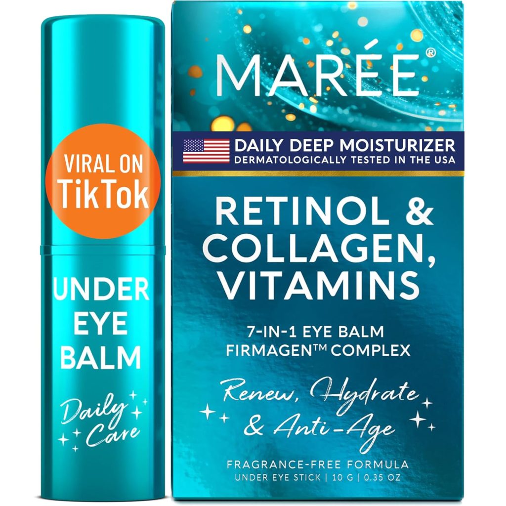MAREE Under Eye Balm Stick with Retinol & Ceramide Complex – Facial Moisturizer & Under Eye Balm for Dark Circles – Under Eye Brightener Stick, Anti Wrinkle Hydrating Eye Stick Face Skincare 0.35 Oz MAREE Under Eye Balm Stick with Retinol & Ceramide Complex – Facial Moisturizer & Under Eye Balm for Dark Circles – Under Eye Brightener Stick, Anti Wrinkle Hydrating Eye Stick Face Skincare 0.35 Oz
