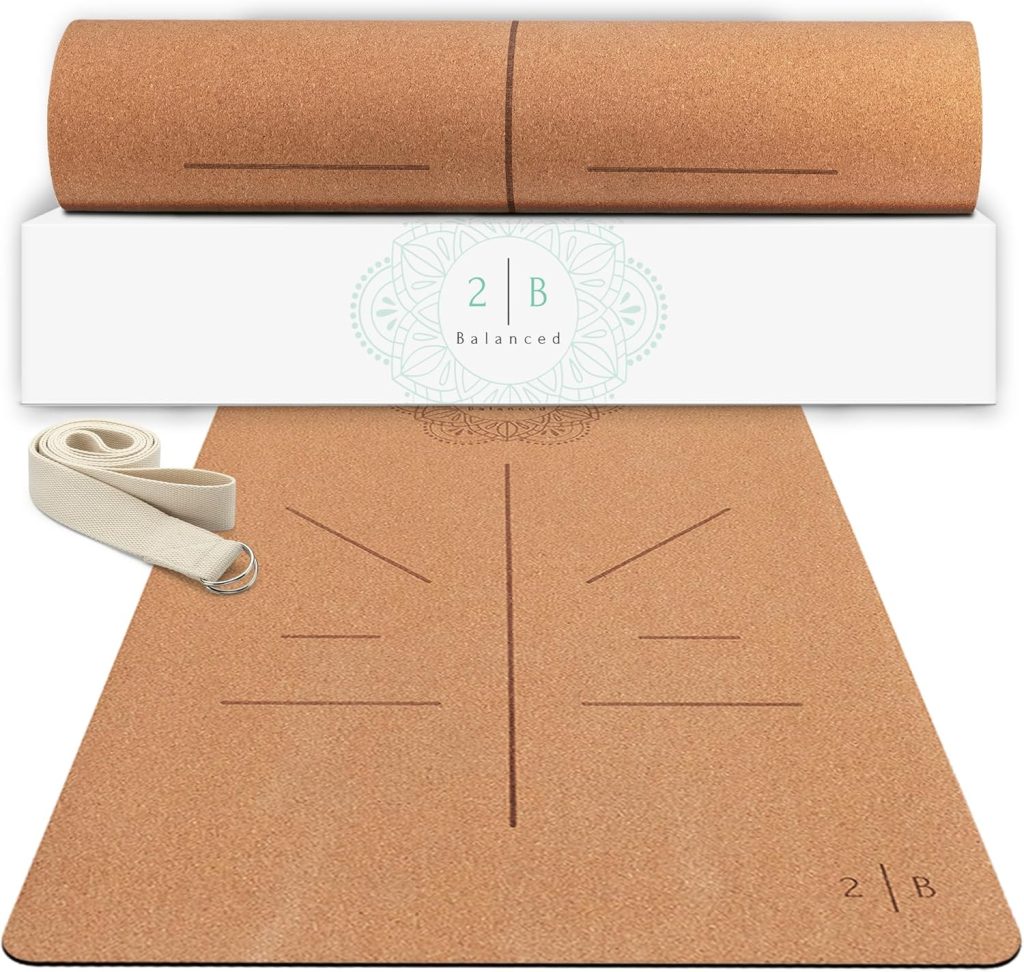 Natural Cork Yoga Mat – Lightweight & Non-Slip Yoga Mat – Non-Toxic Cork Yoga Mat, Sustainable – 5mm Thick for Superior Grip & Comfort – Yoga Mat With Strap and Alignment Lines for Guidance – Ideal for Hot Yoga & Fitness Natural Cork Yoga Mat – Lightweight & Non-Slip Yoga Mat – Non-Toxic Cork Yoga Mat, Sustainable – 5mm Thick for Superior Grip & Comfort – Yoga Mat With Strap and Alignment Lines for Guidance – Ideal for Hot Yoga & Fitness