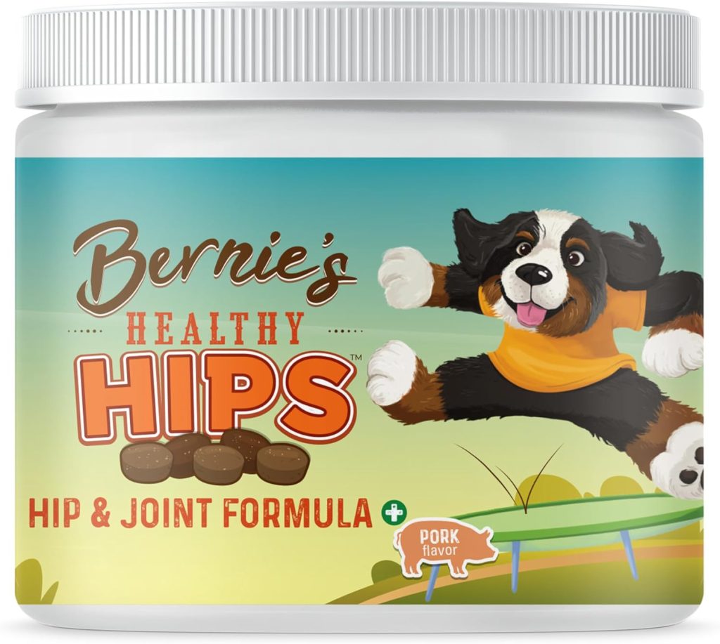 Bernie’s Healthy HIPS – Daily Dog Hip and Joint Supplement – 90 Soft Chews – Reduce Pain, Encourage Mobility, Slow Damage, Repair and Rebuild HIPS and Joint Tissues Bernie’s Healthy HIPS – Daily Dog Hip and Joint Supplement – 90 Soft Chews – Reduce Pain, Encourage Mobility, Slow Damage, Repair and Rebuild HIPS and Joint Tissues