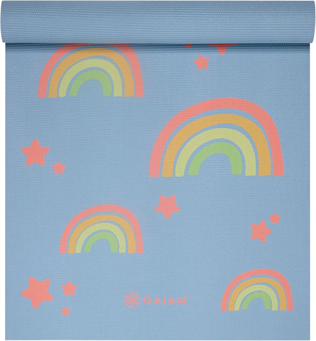 Gaiam Kids Yoga Mat Exercise Mat, Yoga for Kids with Fun Prints – Playtime for Babies, Active & Calm Toddlers and Young Children (60″ L x 24″ W x 3mm Thick) Gaiam Kids Yoga Mat Exercise Mat, Yoga for Kids with Fun Prints – Playtime for Babies, Active & Calm Toddlers and Young Children (60″ L x 24″ W x 3mm Thick)