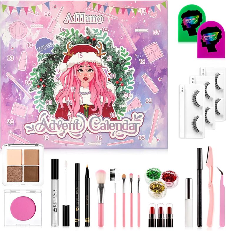 Makeup Advent Calendar 2024 – 24 Day Christmas Countdown Holiday Gift Set with Eyeshadow, Lipstick, Blush & More – Perfect 24 Pcs Beauty Advent Calendar for Teens & Girls