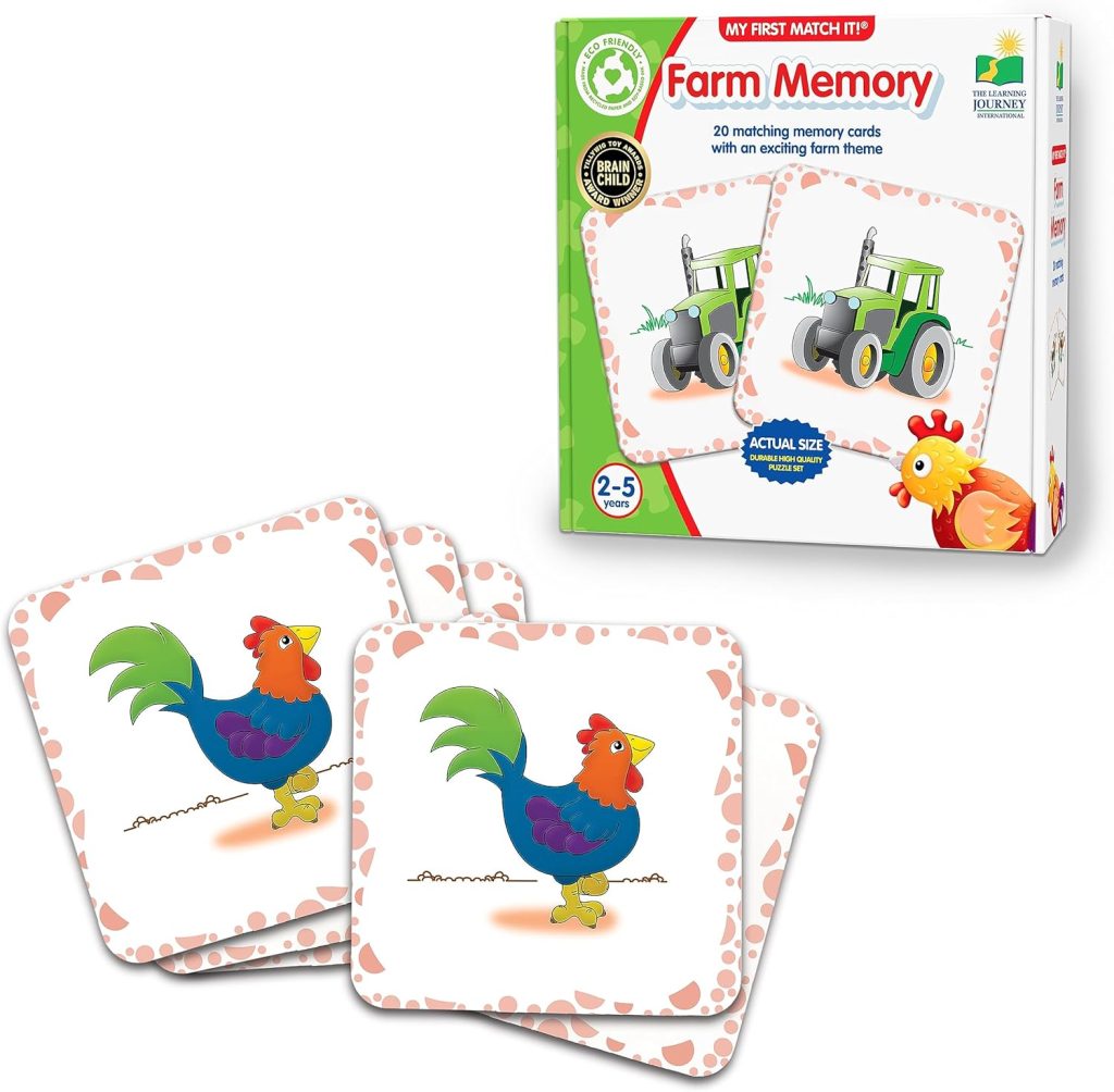 The Learning Journey My First Memory Game – Farm Memory – 20 Card Matching Memory Game – Educational Toddler Gifts for Boys & Girls Ages 2 and Up – Award Winning Learning Toy, Multi The Learning Journey My First Memory Game – Farm Memory – 20 Card Matching Memory Game – Educational Toddler Gifts for Boys & Girls Ages 2 and Up – Award Winning Learning Toy, Multi