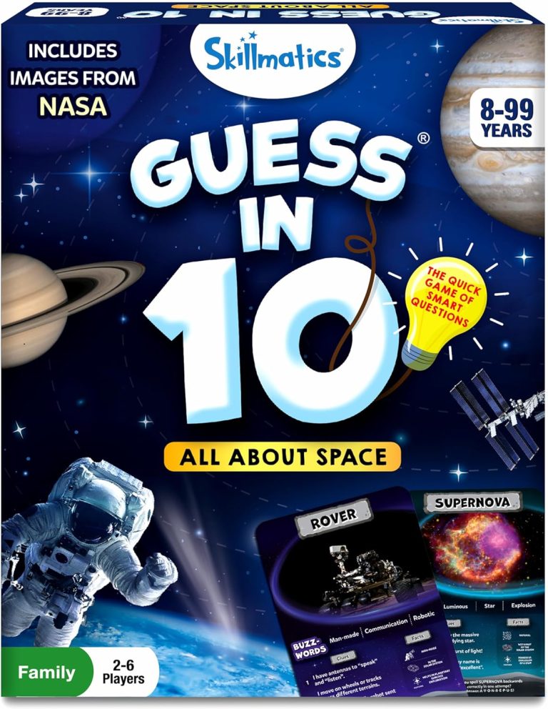 Skillmatics Collectible Card Game – Guess in 10 NASA Space, Stocking Stuffers, Perfect for Boys, Girls, Kids & Families Who Love Educational Toys, Gifts for Ages 8, 9, 10 and Up