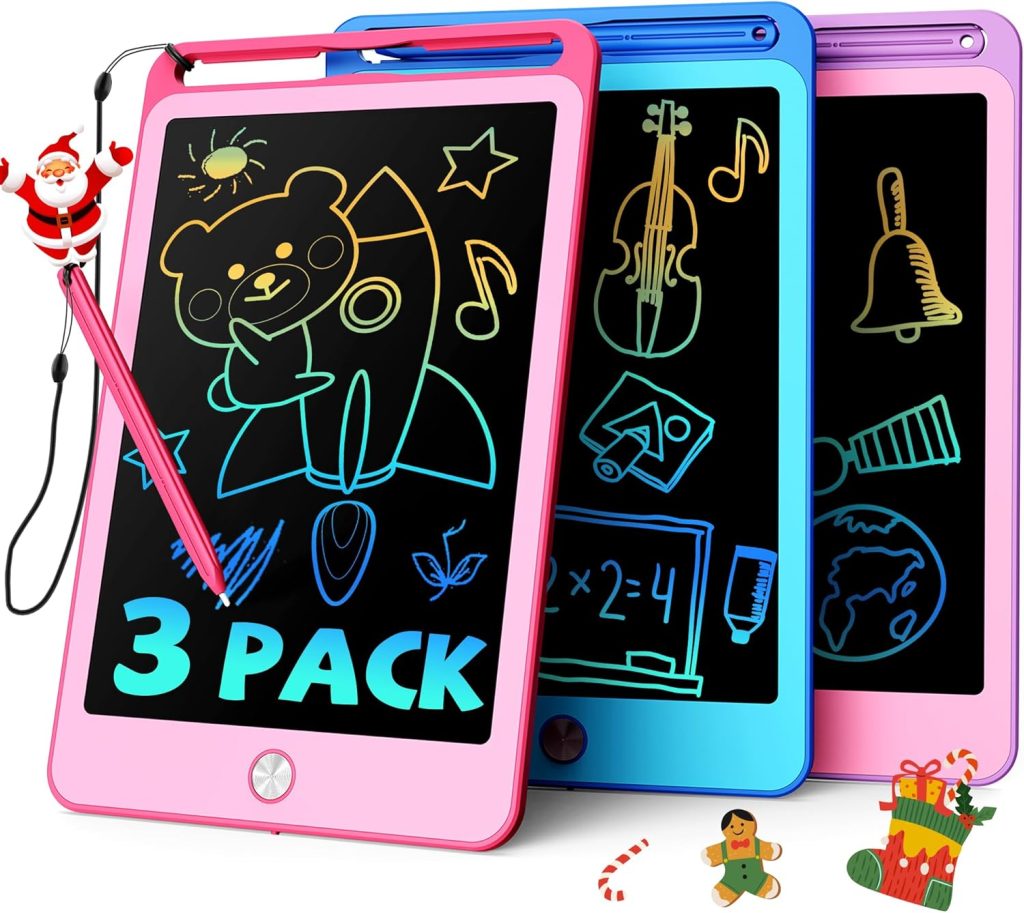 TEKFUN 3 Pack LCD Writing Tablet for Kids, 8.5 Inch Blue+Pink+Purple Doodle Board Drawing Board Reusable Drawing Tablet with Lanyard, Educational Kids TEKFUN 3 Pack LCD Writing Tablet for Kids, 8.5 Inch Blue+Pink+Purple Doodle Board Drawing Board Reusable Drawing Tablet with Lanyard, Educational Kids