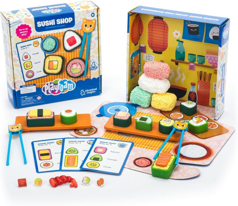 Educational Insights Playfoam® Sushi Shop Race – Preschool Sensory Toys for Kids, Toddler Learning Toys, Pretend Play Sushi for Kids Ages 3+