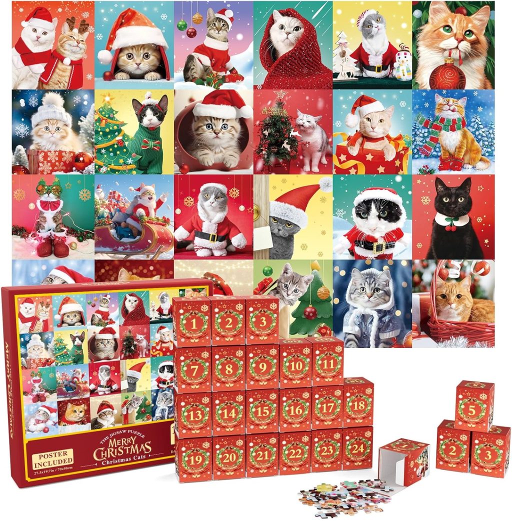 Puzzle Advent Calendar 2024 Christmas Puzzles for Adult Cat Patterns 1008 Pieces 24 Days Jigsaw Puzzle Countdown Calendars Home Decorations, Great gift for Kids Teens Boys Girls Happy Holidays Puzzle Advent Calendar 2024 Christmas Puzzles for Adult Cat Patterns 1008 Pieces 24 Days Jigsaw Puzzle Countdown Calendars Home Decorations, Great gift for Kids Teens Boys Girls Happy Holidays