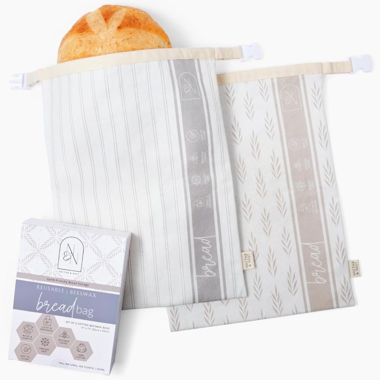 Reusable Bread Bags for Homemade Bread (2 Pack) – Cotton Beeswax Bags for Bread, Sourdough Bread Bags, XL Beeswax Bread Bag, Beeswax Bread Bags for Homemade Bread Sourdough Storage Bag, Sourdough Bag