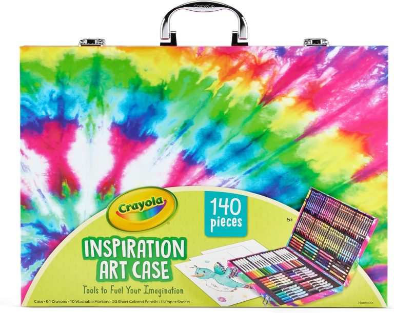 Crayola Inspiration Art Case Coloring Set – Tie-Dye (140ct), Art Set For Kids, Kids Art Supplies, Holiday Gift for Girls & Boys, Ages 5, 6, 7 [Amazon Exclusive]