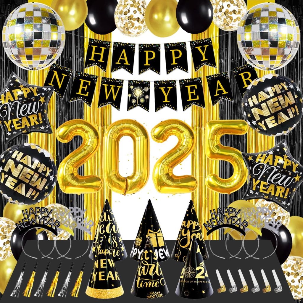 IMISHM Happy New Year Decorations 2025 New Years Party Decorations New Years Eve Party Supplies With Happy New Year Banner New Years Balloons Blowouts Squakers And Hats for New Years Decorations IMISHM Happy New Year Decorations 2025 New Years Party Decorations New Years Eve Party Supplies With Happy New Year Banner New Years Balloons Blowouts Squakers And Hats for New Years Decorations