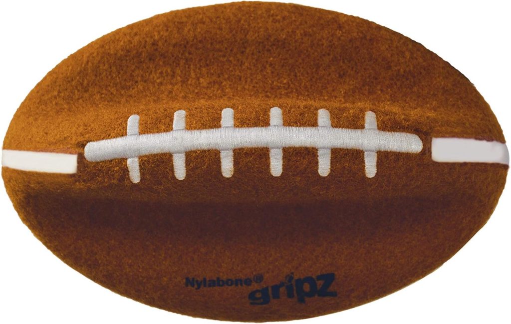 Nylabone Power Play Felt Football Gripz Fetch Toy, Squeaky Ball Chew Toy for Dogs, Medium (1 Count) Nylabone Power Play Felt Football Gripz Fetch Toy, Squeaky Ball Chew Toy for Dogs, Medium (1 Count)