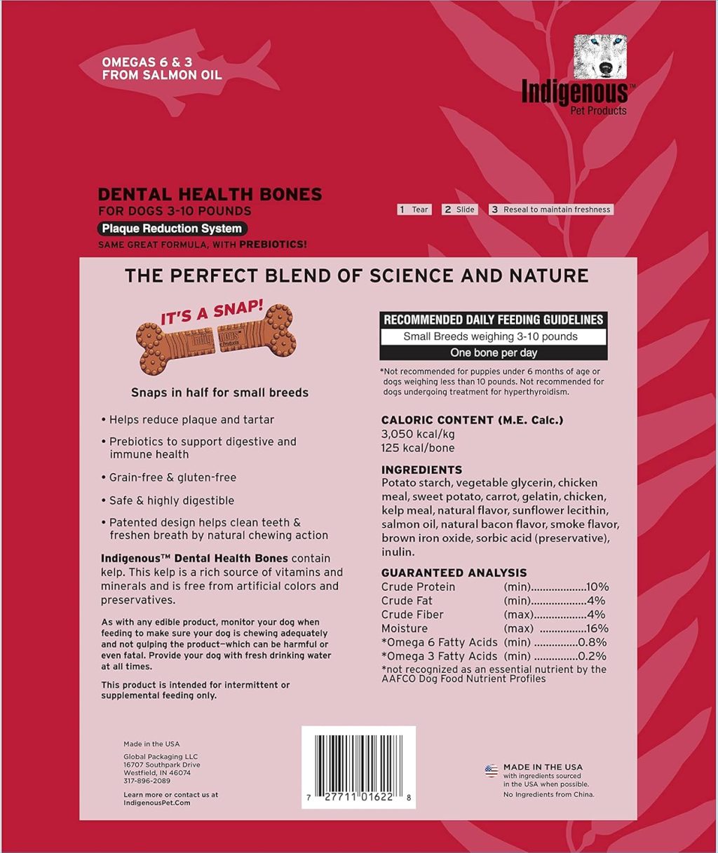 Indigenous Dental Health Bones — Smoked Bacon Flavor Mini 13oz Indigenous Dental Health Bones — Smoked Bacon Flavor Mini 13oz