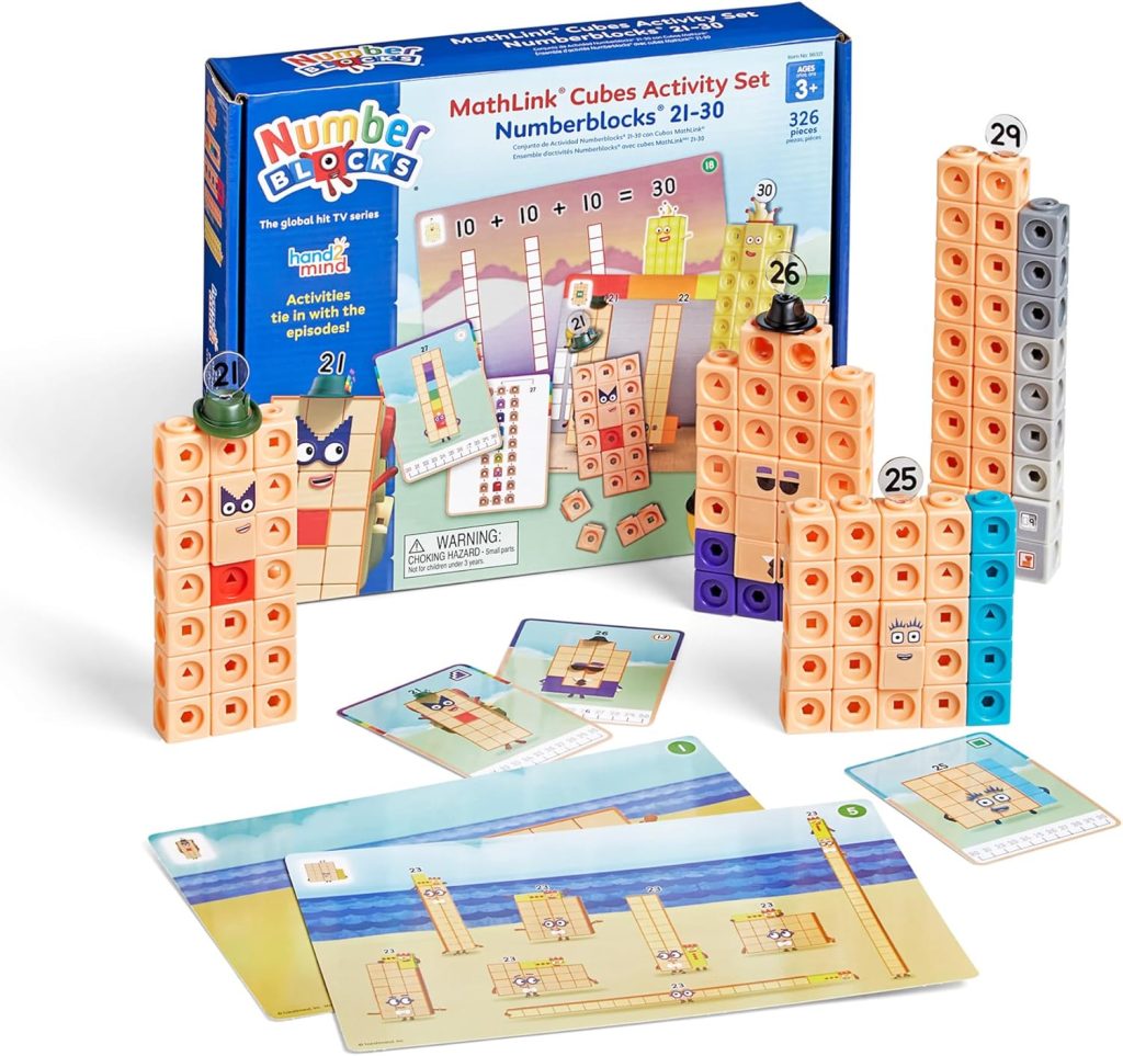 hand2mind MathLink Cubes Numberblocks 21-30 Activity Set, 20 Preschool Learning Activities, Counting Blocks, Linking Cubes, Educational Toys for Kids, Number Games, Math Manipulatives Kindergarten hand2mind MathLink Cubes Numberblocks 21-30 Activity Set, 20 Preschool Learning Activities, Counting Blocks, Linking Cubes, Educational Toys for Kids, Number Games, Math Manipulatives Kindergarten