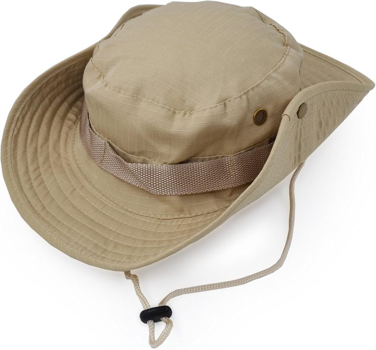 Outdoor Wide Brim Sun Protect Hat, Classic US Combat Army Style Bush Jungle Sun Cap for Fishing Hunting Camping