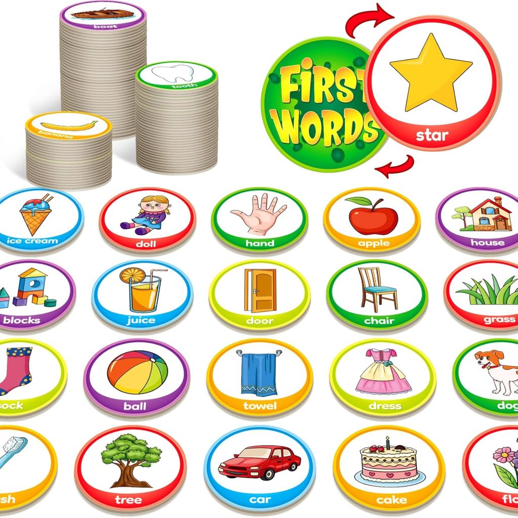 First Words Memory Game,72PCS Match Game Baby Toddler Flash Card Games for Kids Learn to Read Spelling Reading Speech Therapy Toys Educational Preschool Kindergarten Learning Activities First Words Memory Game,72PCS Match Game Baby Toddler Flash Card Games for Kids Learn to Read Spelling Reading Speech Therapy Toys Educational Preschool Kindergarten Learning Activities