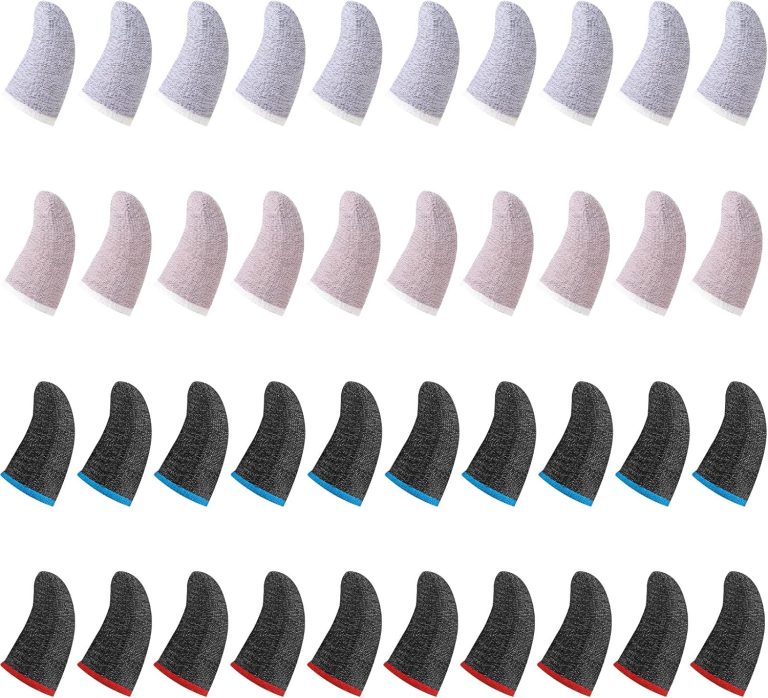 40 Pieces Gaming Finger Sleeve For Gaming Thumb Sleeves Mobile Gaming Finger Protector (Mixed Colors)