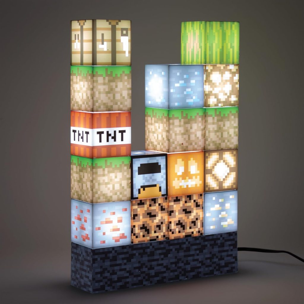 Paladone Minecraft Official Licensed Block Building Lamp 16 Customizable Light Up Blocks – Interactive Decoration, Toy, Nightlight for Kids, Gamer Room Decor, Gaming Gift for Boys and Girls Paladone Minecraft Official Licensed Block Building Lamp 16 Customizable Light Up Blocks – Interactive Decoration, Toy, Nightlight for Kids, Gamer Room Decor, Gaming Gift for Boys and Girls