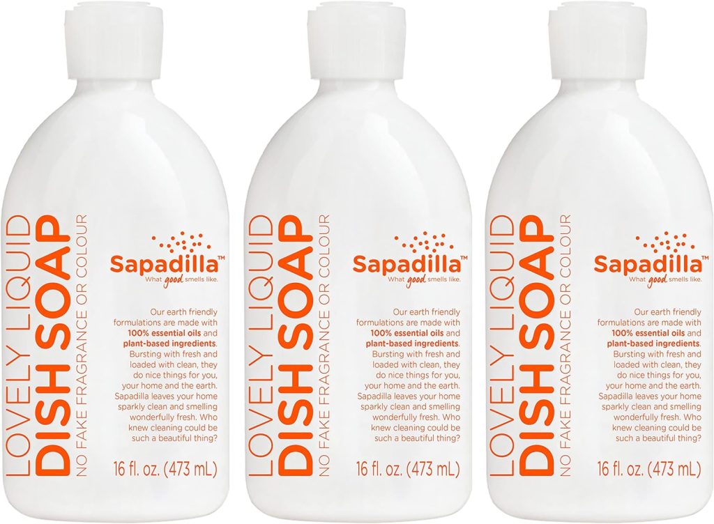 Sapadilla Liquid Dish Soap – Grapefruit + Bergamot – Made with 100% Pure Essential Oil Blends, Tough on Grease, Aromatic & Fragrant Dishwashing Liquid, Plant Based, Biodegradable, 12 Ounce (Pack of 3) Sapadilla Liquid Dish Soap – Grapefruit + Bergamot – Made with 100% Pure Essential Oil Blends, Tough on Grease, Aromatic & Fragrant Dishwashing Liquid, Plant Based, Biodegradable, 12 Ounce (Pack of 3)