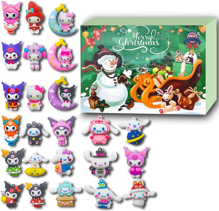 Christmas Advent Calendar 2024，24 Days Christmas Countdown Calendar with 24 Pcs Collectible Doll Gifts for Kids and Adults