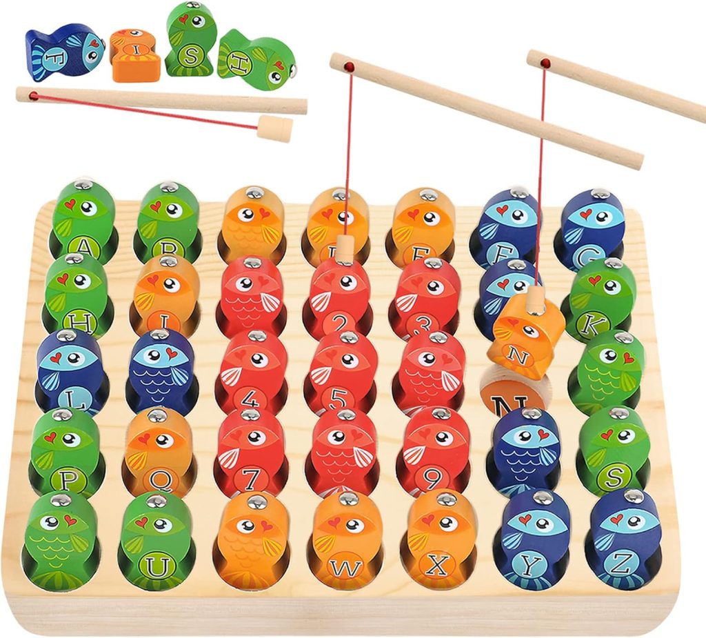 Toddler Learning Educational Toys for 2 3 4 5 Year Old Boys Girls, Wooden Magnetic Fishing Kids Games Letters Numbers Alphabet Puzzle, Montessori Toys for Ages 2+ STEM Preschool Education Gifts Toddler Learning Educational Toys for 2 3 4 5 Year Old Boys Girls, Wooden Magnetic Fishing Kids Games Letters Numbers Alphabet Puzzle, Montessori Toys for Ages 2+ STEM Preschool Education Gifts