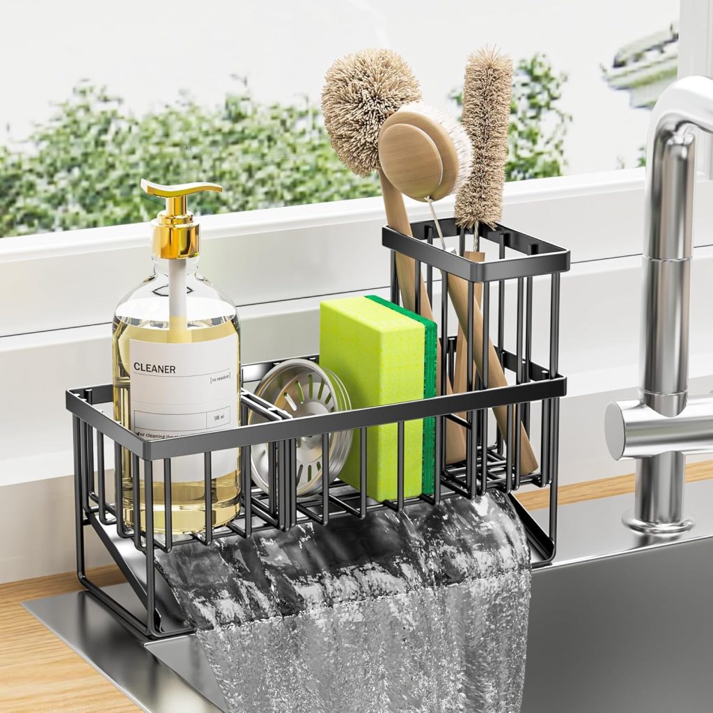 Cisily Kitchen Sink Caddy, Sponge Holder for Kitchen Sink, Kitchen Sink Organzier and Storage with High Brush Holder, Rustproof 304 Stainless Kitchen Gadgets Sink Accessories, Organizadores de Cocina Cisily Kitchen Sink Caddy, Sponge Holder for Kitchen Sink, Kitchen Sink Organzier and Storage with High Brush Holder, Rustproof 304 Stainless Kitchen Gadgets Sink Accessories, Organizadores de Cocina