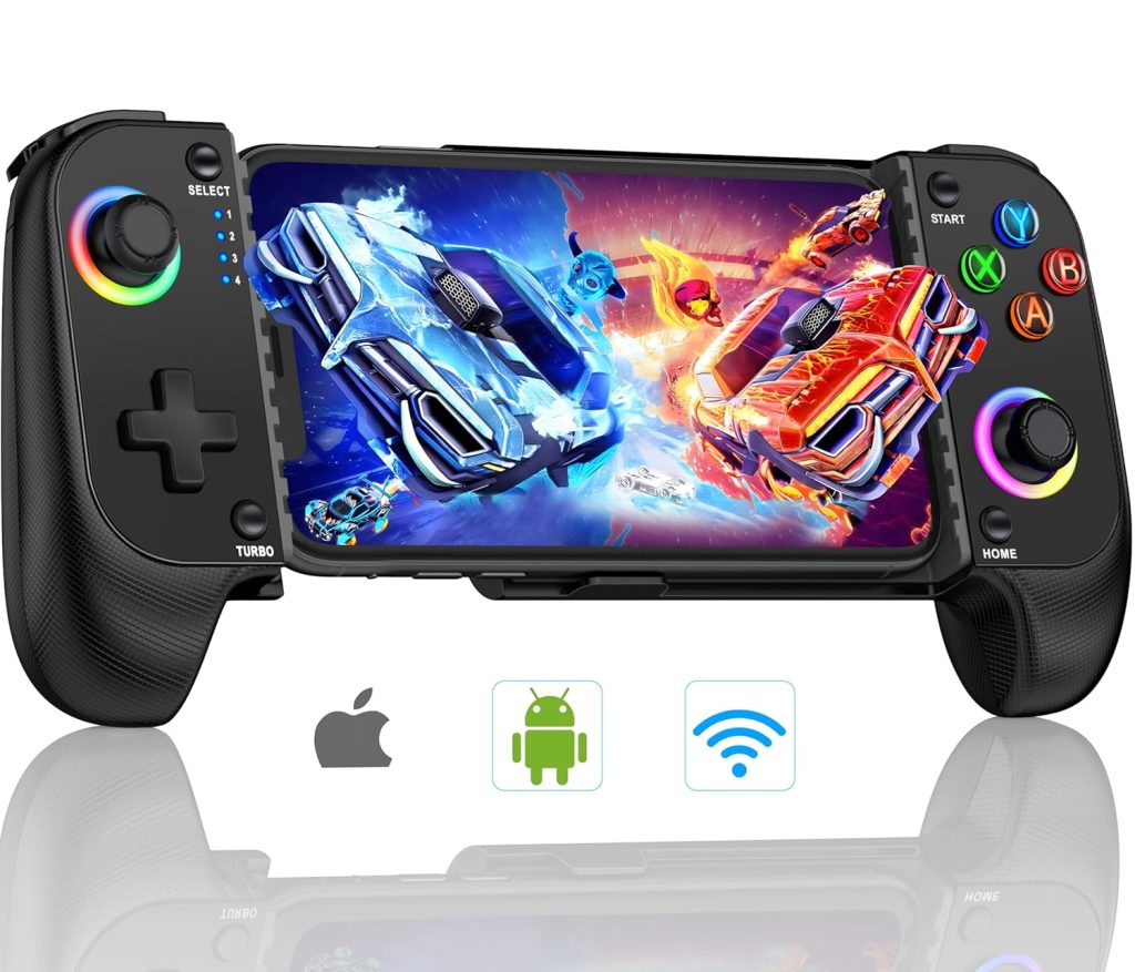 Mobile Game Controller for iphone/Android, Wireless Phone Controller with Phone Case Support, RGB Gaming Controller Support Xbox Game Pass, PlayStation, Steam Link, Call of Duty, Roblox, Minecraft Mobile Game Controller for iphone/Android, Wireless Phone Controller with Phone Case Support, RGB Gaming Controller Support Xbox Game Pass, PlayStation, Steam Link, Call of Duty, Roblox, Minecraft
