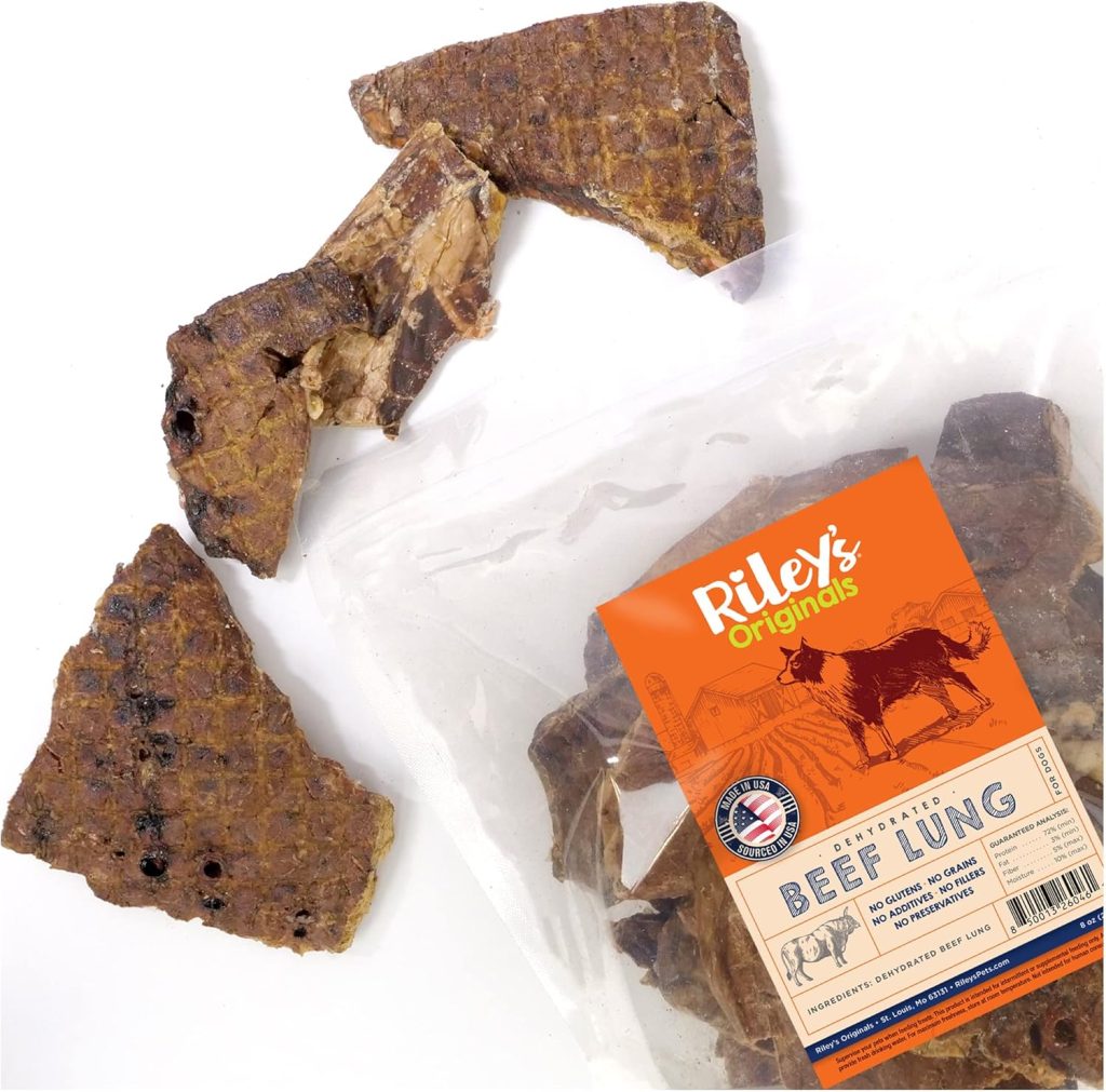 Riley’s Beef Lung Dog Treats Made in USA – USA Sourced Single Ingredient Dog Treat – Nutritious Chews for All Dog Sizes – Rawhide Alternative Dog Chews – No Raw Hide Chews – 8 oz Riley’s Beef Lung Dog Treats Made in USA – USA Sourced Single Ingredient Dog Treat – Nutritious Chews for All Dog Sizes – Rawhide Alternative Dog Chews – No Raw Hide Chews – 8 oz